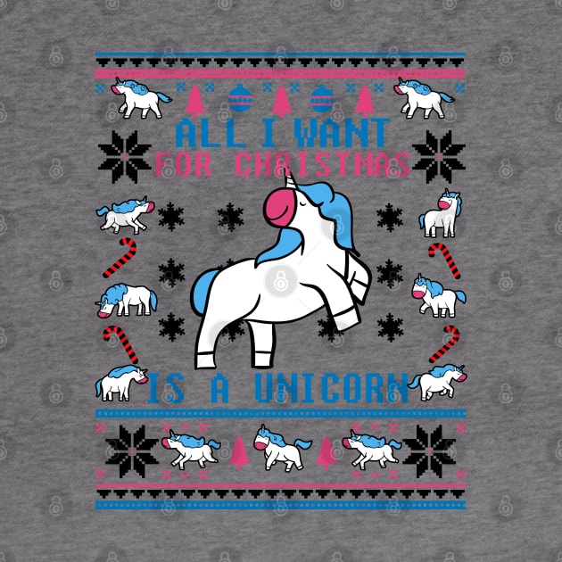 Funny Unicorn Lover Ugly Christmas Sweater by KsuAnn